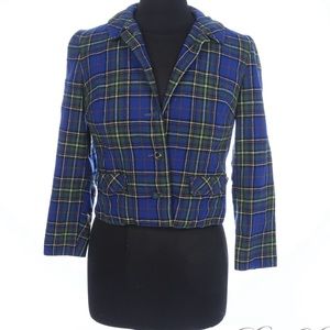 🎤🎉 RARE Vintage Pendleton Woolen Mills Multi Tone Tartan Cropped Jacket Sz 12.